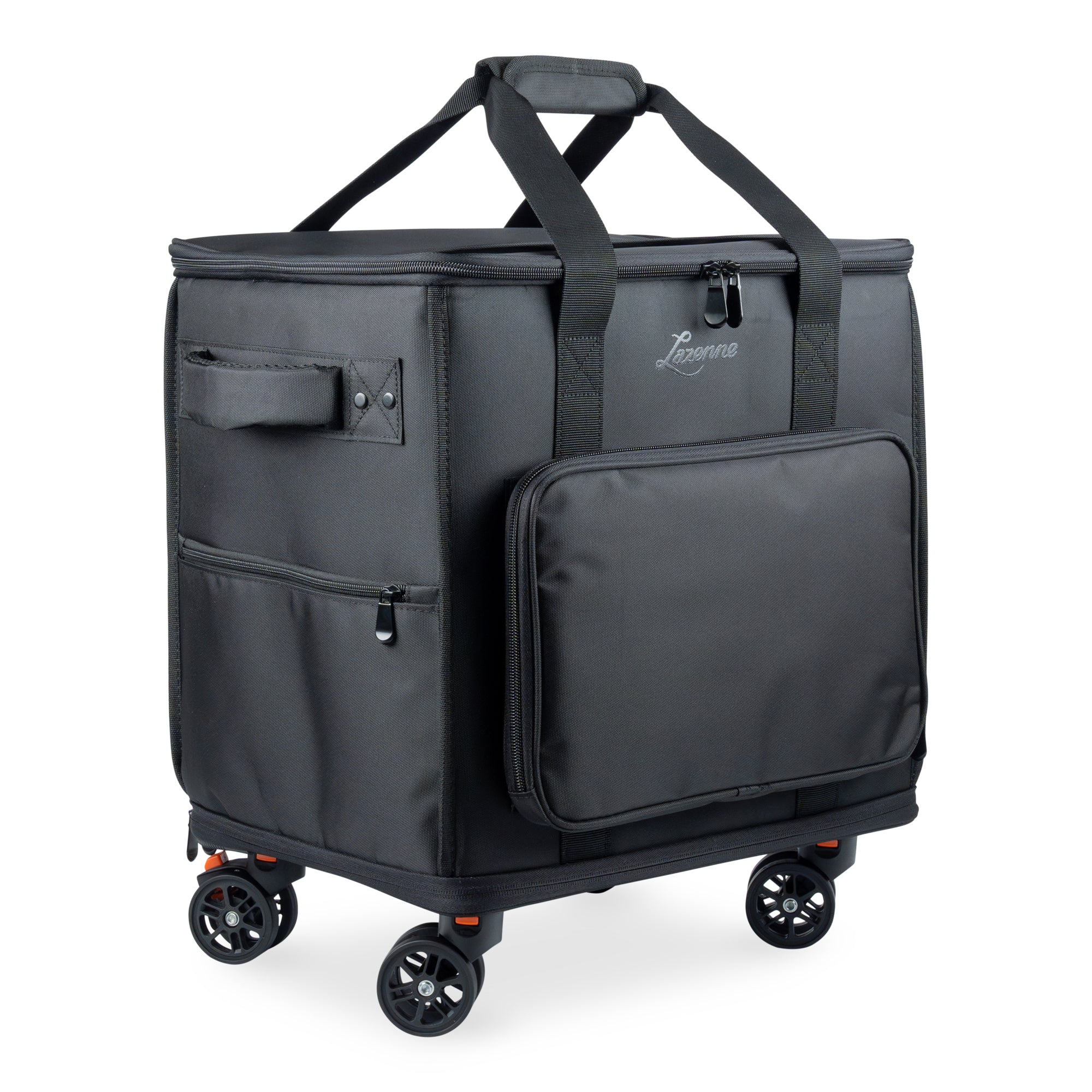 ULTIMATE PROFESSIONAL WINE COOLER LAZENNE ELITE PRO - Carrier 12-bottles with Individual Insulated and Removable Dividers 4 wheels and Breaks