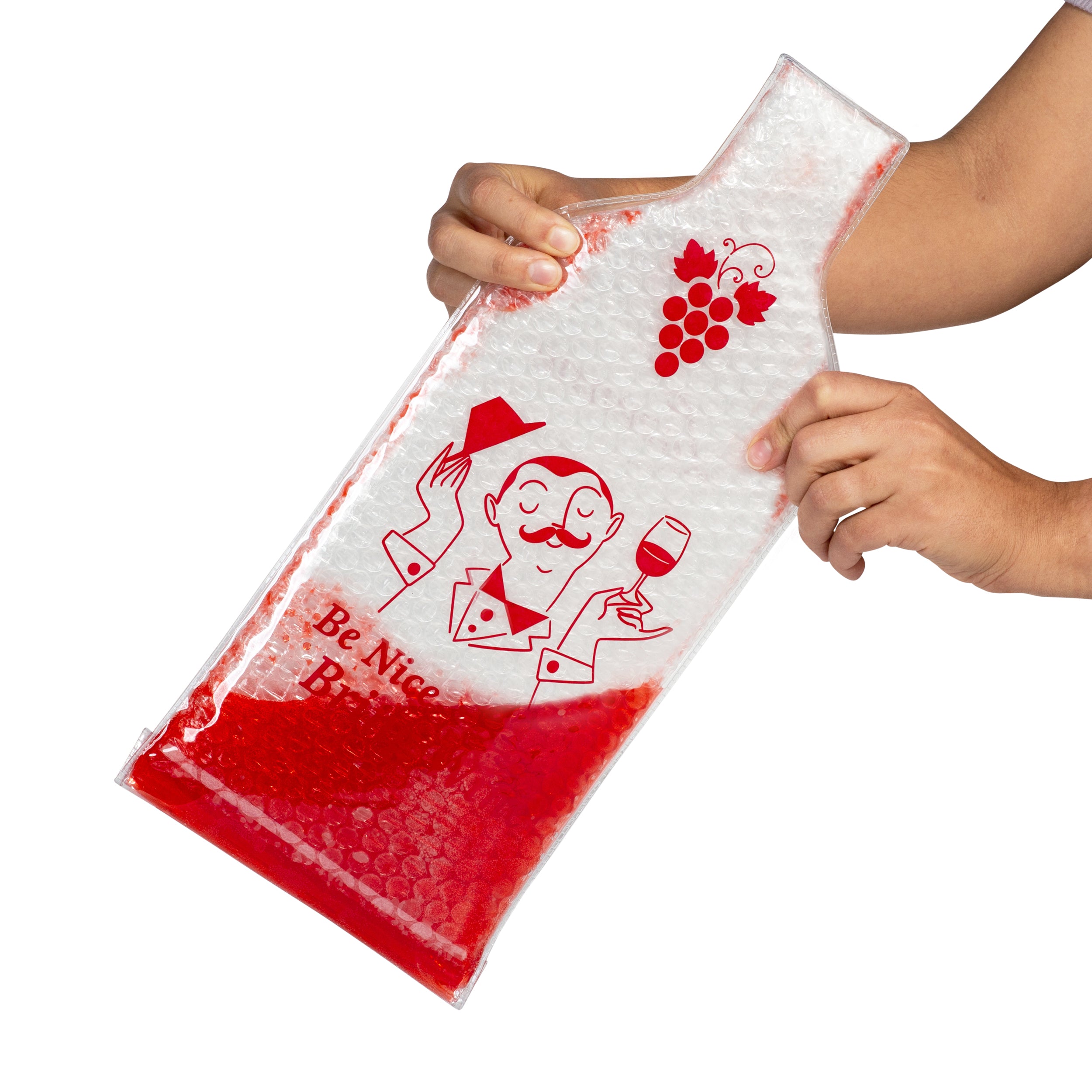 Lazenne Wine Cush para 1 botella - Juego de 6 piezas - Funda reutilizable para bolsa de vino Triple protección